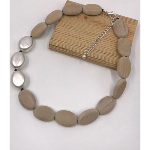 Kara&Kale Boho Fashion Jewelry Gothic Collar Necklace Wax Cord CCB and Wood Beads Earthy Collares Necklace Women Accessories