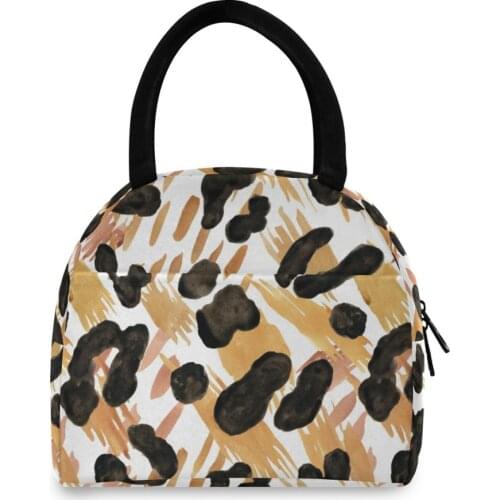 Portable Lunch Bag For Women Leopard Cooler Bag Kids Insulated lunch Box Thermal Bag Bento Pouch Lunch Container School Food Box