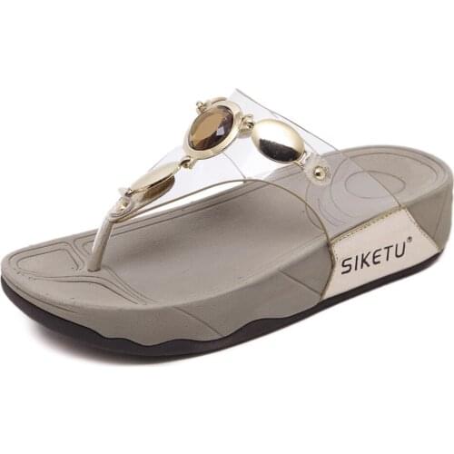 Crystal Women Sandals Platform flip flops Wedges Shoes For Women Heels Sandalias Mujer Summer Shoes Bohemia women slippers b146