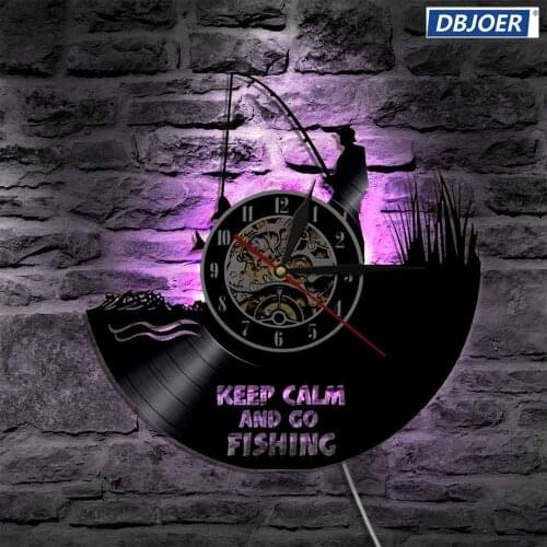 Keep Calm and Go Fishing LED Lighting Wall Light Remote Controller LED Backlight Modern Cool Living Room Interior Decor