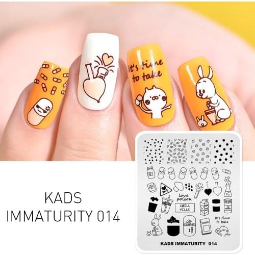 KADS Immaturity 014 Nail Art Stamping Templates Manicure Stamp Plate Stencil for Nails Art Stamper DIY Designs Print