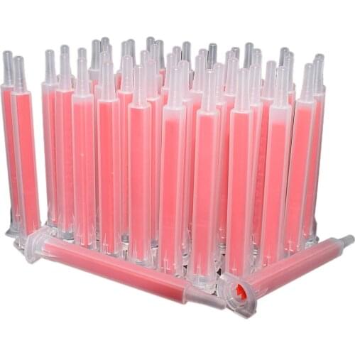 50pcs AB Glue Square Mixing Mouth Tube 83mm Plastic Dispensing Mixer Tube Static Mixing Nozzle Set for 50ml Cartridges AB Glue