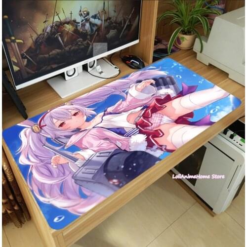 USS Laffey Anime Game Azur Lane Cartoon Mouse Pad Thicken Laptop Gaming Mice Mat Table Keyboard Mat Anti-Slip Playmat Cosplay