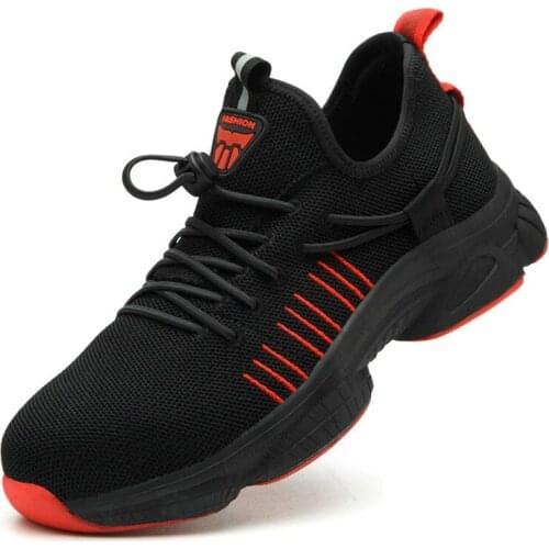 Unisex Work Safety Shoes Men Shoes with Steel Toe Cap Mens Boots Work Indestructible Shoes Puncture-Proof Air Mesh Sneakers