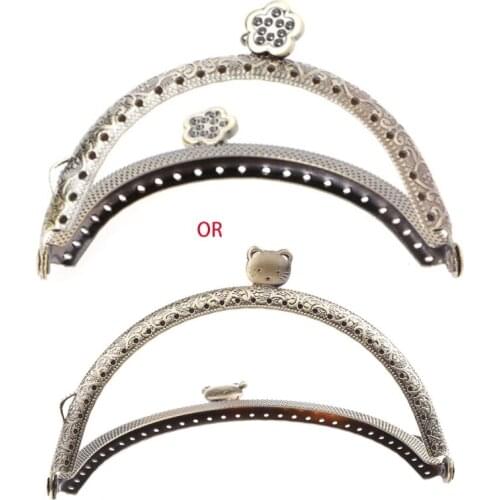 1PC Retro Flower Metal Frame Kiss Clasp For Handle Bag Purse 8.5cm/10.5cm/12.5cm L93F