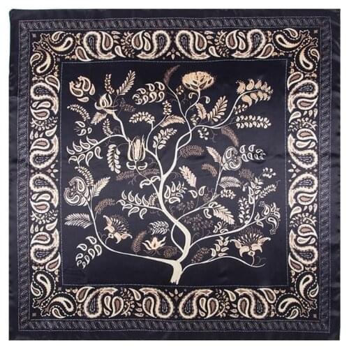 90X90CM Paisley Silk Scarf For Ladies Fashion Hijab Shawl Brand Scarf Foulard Square Head Scarves Wraps Bandana For Women