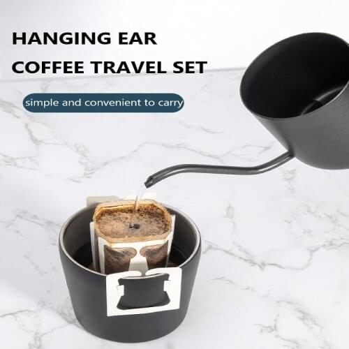 1 Pcs Travel Hanging Ear Set Outdoor Hand Brewed Coffee Portable Hanging Ear Coffee Pot Set Hand Made Coffee Set Gift Box