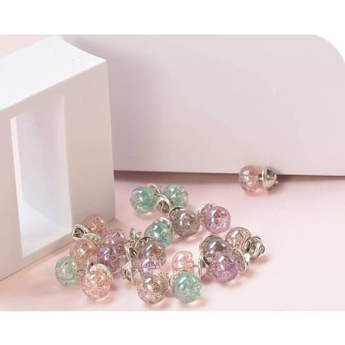 10PCS Lot Imitation Pearl Circle Brooch Pins PU Button Women Trendy Metal Sweater Collar Hijab Pin Brooch Jewelry Accessories