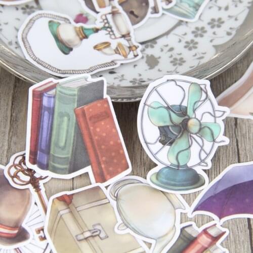 27pcs Retro Daily Life Retro Home Items Decorative DIY Scrapbooking Stickers Vintage Diary Book Deco Laptop Computer