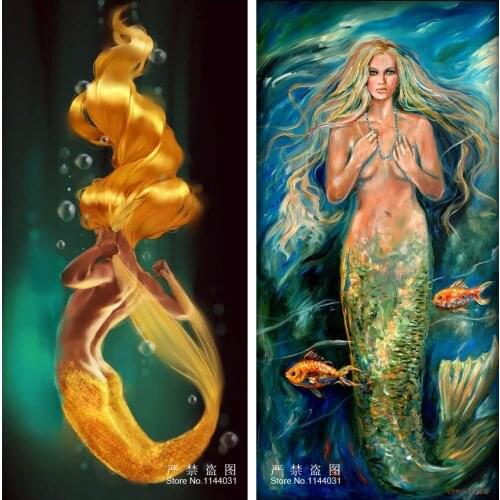 Sea Daughter 3D DIY Diamond Painting Girl Portrait Diamond Mosaic Sexy Mermaid Rhinestone Cross Stitch Needlework Christma Decor