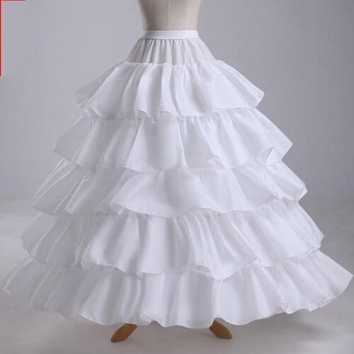 White 5 layers A Line Bridal Petticoat For Wedding Dress Underskirt Bridal Petticoat Bridal Accessories Modest