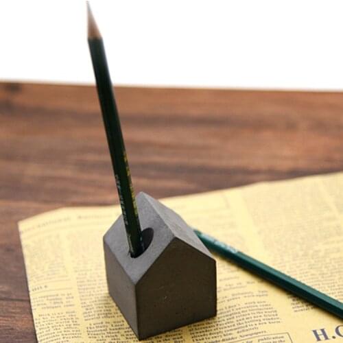 Cement concrete geometry silicone mold Mud creative pen pen holder paperweight small house gift