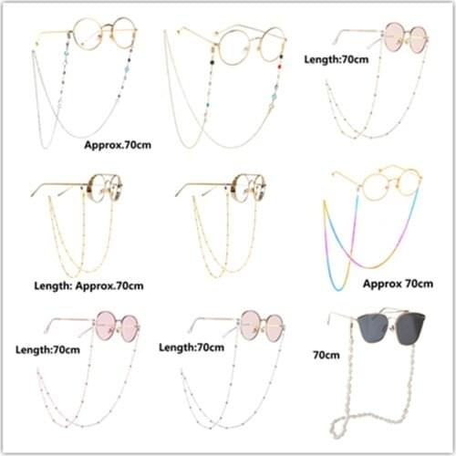 15styles Sunglasses Eye Glasses Spectacles Chain Holder Cord Lanyard Necklace Reading Glasses Chain Gold Beads Sunglasses Chain
