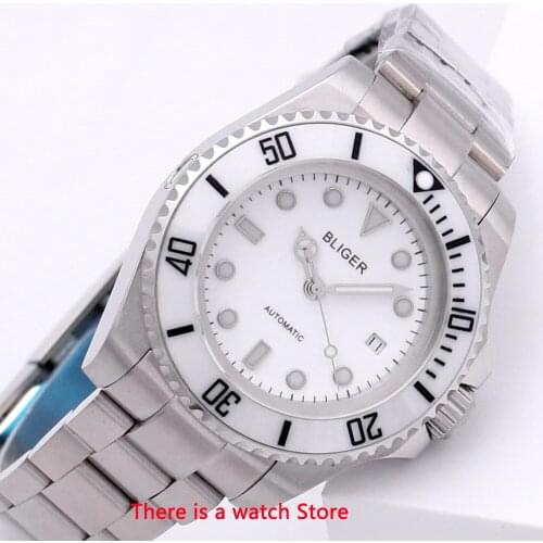 Bliger 43mm Automatic Mechanical Male Watch Luxury Brand Business Calendar Clock Sapphire Glass Luminous Wristwatch Men