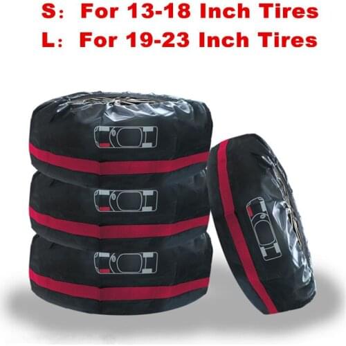 4Pcs Spare Tire Cover Case Polyester Winter and Summer Car Tire Storage Bags Auto Tyre Accessories Vehicle Wheel Protector