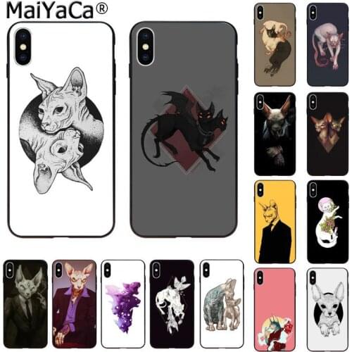 MaiYaCa animal Sphynx Hairless cat Printing Drawing Phone Case cover for iphone SE 2020 11 pro 8 7 66S Plus X XS MAX 55S SE XR