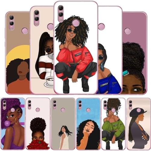 African American Afro Girls For Huawei Mate 9 10 20 30 Pro lite Phone for honor 9 V9 10 20 30 Lite Pro V10 soft Back Cover
