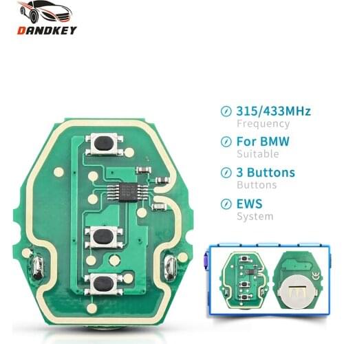 Dandkey 10pcs Remote Control Key Circuit Board 315Mhz / 433MHz For BMW 3 5 X series 7S E38 E39 E46 EWS System Fob 3 Buttons Key