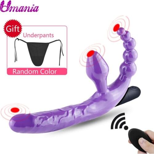 Remote Control Dildo Vibrator Strapless Strap-on Dildo, Sex Toys for Lesbian Anal Beads Toys for Adults Clitoris stimulator