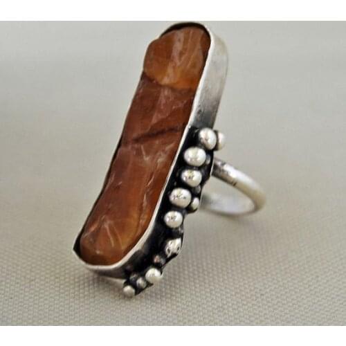 MASTER İŞCİLİĞİ REAL KEHRİBAR ROCKY DOT EMBROIDERED LADY RING