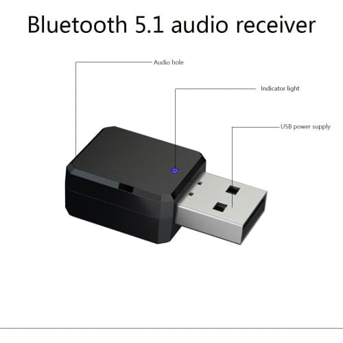 Mini Audio Receiver Adapter Bluetooth 5.0 Car Kit Wireless Music 3.5Mm Aux Usb Power Auto Bluetooth Stereo for Car Radio Pc