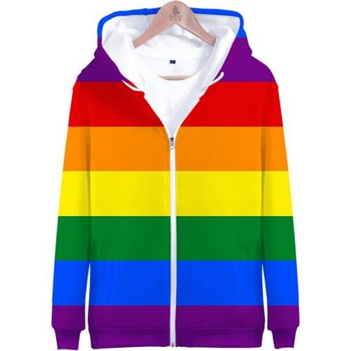 Fashion Pride LGBT Clothes Gay Love Lesbian Rainbow Flag Design hoodies sweatshirt Women/Men High Quality Streetwear Hoodie