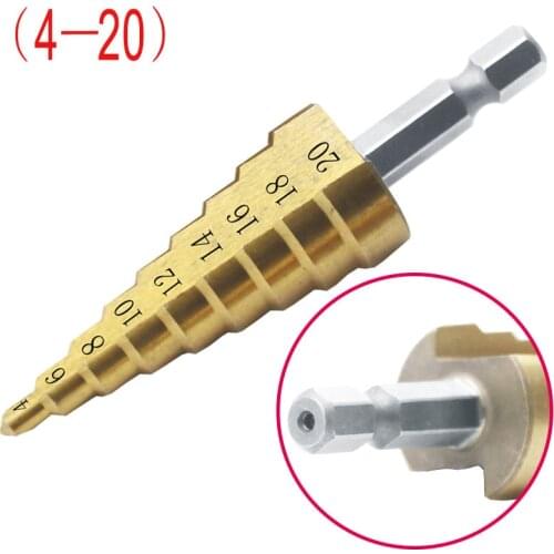 4-20mm HSS Steel Titanium Step Drill Bit Set Hand Tool Step Cone Cutt Woodworking Drill For Metal