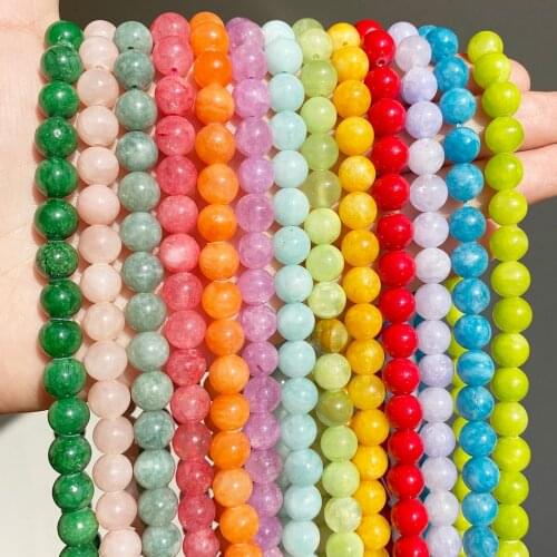 Wholesale Jades Chalcedony Beads Natural Stone Bedas for Jewelry Making Loose Spacer Round Beads DIY Necklace Bracelet 15inch
