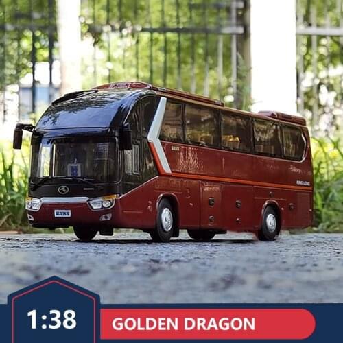 Original 1:38 Xiamen Jinlong Simulation Alloy Bus Model Bus Model Car Model Collection Gift