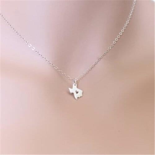 Texas map necklace pendant female alloy simple necklace European and American fashion hot style ornaments