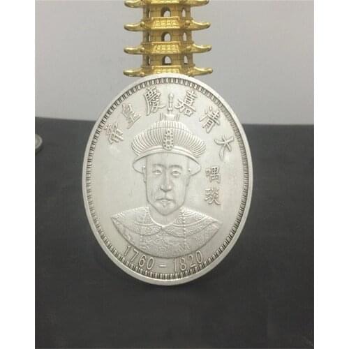The Qing Dynasty Emperor Of JiaQing Commemorative Coin Silver Plated Dollar Coin For Home Decoration And Gifts