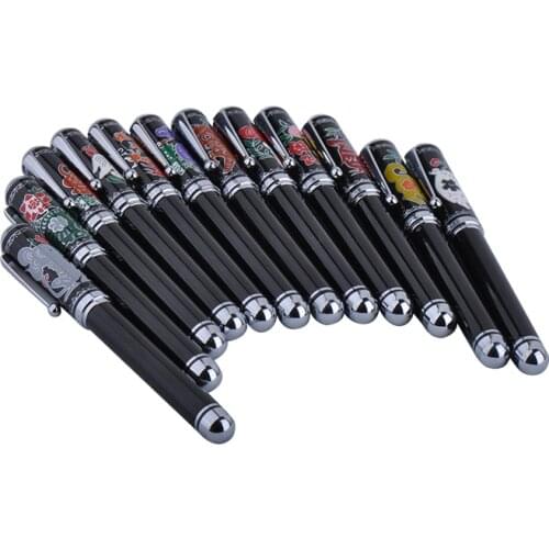 Chinese Zodiac Fountain Pen Duke Iraurita Nib 0.5mm Ink Pen High Quality Business Gift Writing Pens Office and School Supplies