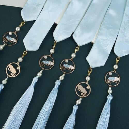 Hanfu Hair Band Female Bandeau Ribbon Antique Hair Accessories Crane Auspicious Cloud Dark Pattern Hair Rope Song Ornament