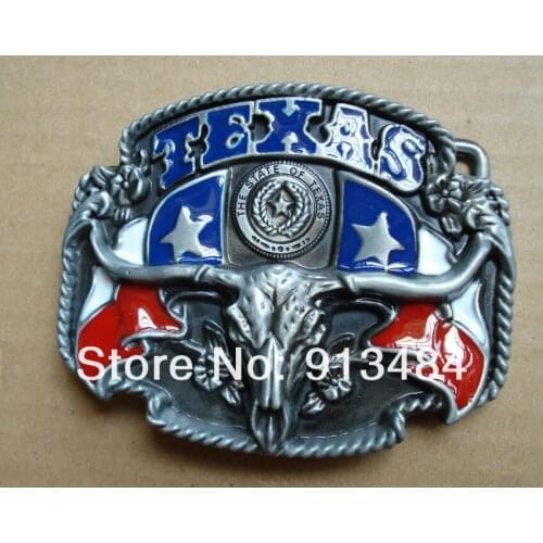 Western Texas bull head belt buckle with pewter finish Belt Buckle