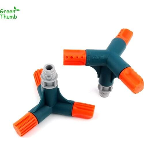 6pcs Green Thumb 1/2 Inch Rotating Nozzle Male Thread Adjustable Garden Irrigation 360 Degree Automatic Rotating Sprinkler