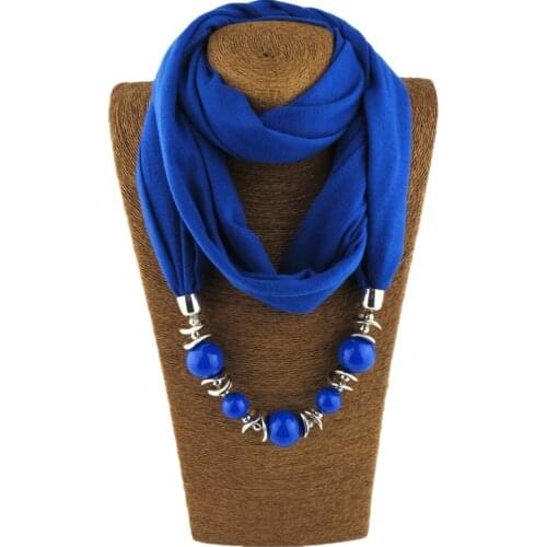 RUNMEIFA 2019 New Fashion Solid Pendant Necklace Scarf for Women Spring/Autumn Muslim Head Scarf Female Clothing Accessories