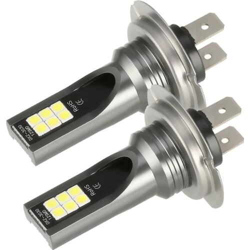 2Pcs H7 Motorcycle LED Headlights Bulbs High Low Beam 24W 1000LM 6000K White Motobike Scooter Lamps