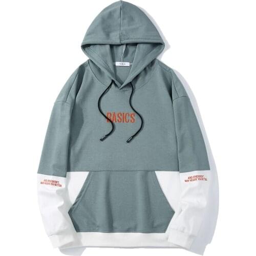 Streetwear Mens Hip Hop Casual Pullover All-Matchhooded Male Tops 2021 Fall New Sweatshirt Mens Hooded Fake Two Sweatshirts