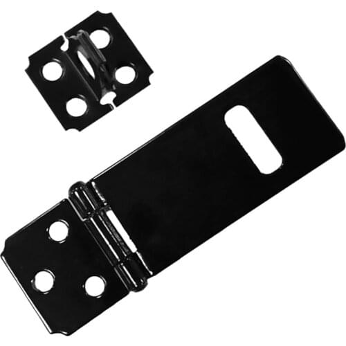 Traditional Hasp and Staple Iron Gate Door Shed Latch Fasteners Lock Hardware Black