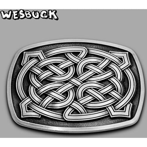 WesBuck Brand Metal Belt Buckles Classical Vantage Buckle for Man Women Celti c Western Buckles With PU Belt Holiday gifts