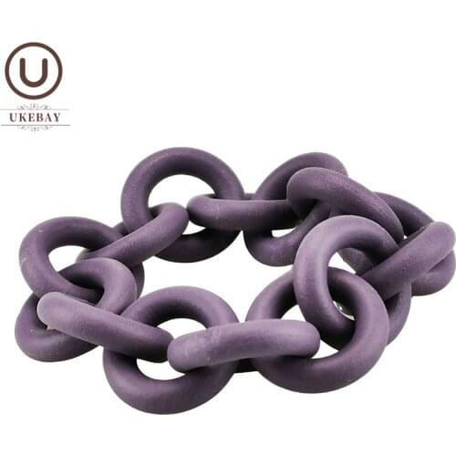 UKEBAY New Purple Circle Bracelets Women Charm Bangles Handmade Rubber Chain 6 Colors Strange Statement Bracelet Gothic Jewelry