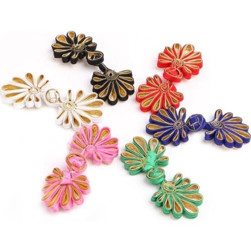 10Pairs/Pack Chinese Frog Closure Buttons Flower Knot Fastener Sewing Handmade Craft