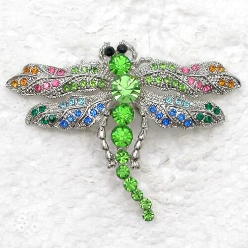 12pcs/lot Wholesale Fashion Brooch Rhinestone Dragonfly Pin brooches C101645