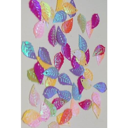 1400 Mixed Color Leaves loose sequins Paillettes 16X9mm 2 Hole sewing Wedding