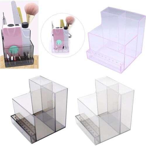3 Rows 10 Holes Nail Drill Holder Stand Tools Container Organizer Nail Drill Bits Container Stand Display Rack