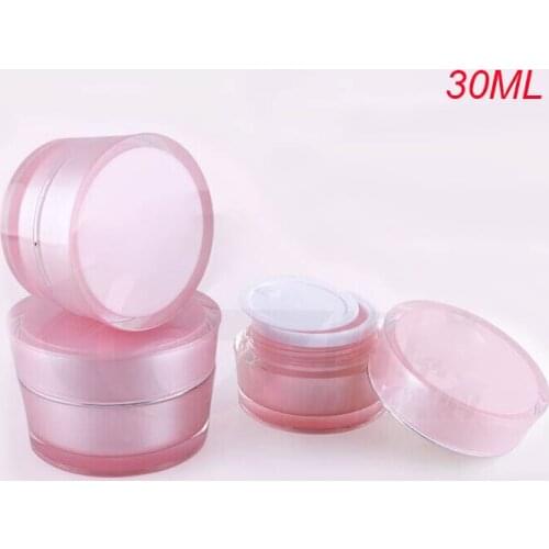 30g PINK acrylic cone-shape cream jar with silver line cosmetic container cream jar Cosmetic Packaging Cosmetic Jar