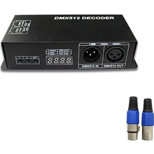 RGB 3 Channel Digital Display DMX512 Decoder DC 12V 24V 24A Led Convertor RGB Strip DMX 512 Controller for Stage Light Project
