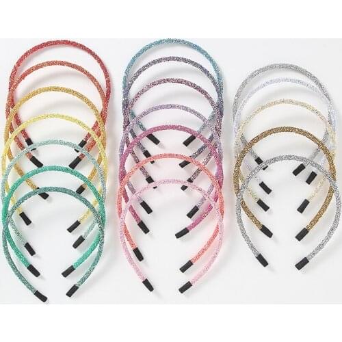 50pc/lot Hair Accessories Chunky Glitter Hairband For Girl Women Girls Headband Candy Color Glitter Hairbands Hair Accessories