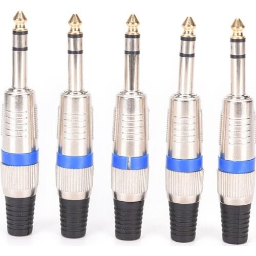 6.35mm 5pcs Connector Audio Plug Jack 6.5 Amplifier Microphone Plug 1/4" Male Plug To RCA Female Jack Connector
