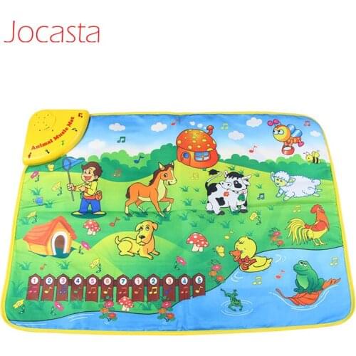 69x50cm Cute Animal Pattern Touch Play Keyboard Musical Instruments Mat Toys Baby Game Play Gym Mat Animal Voice Kids Toys